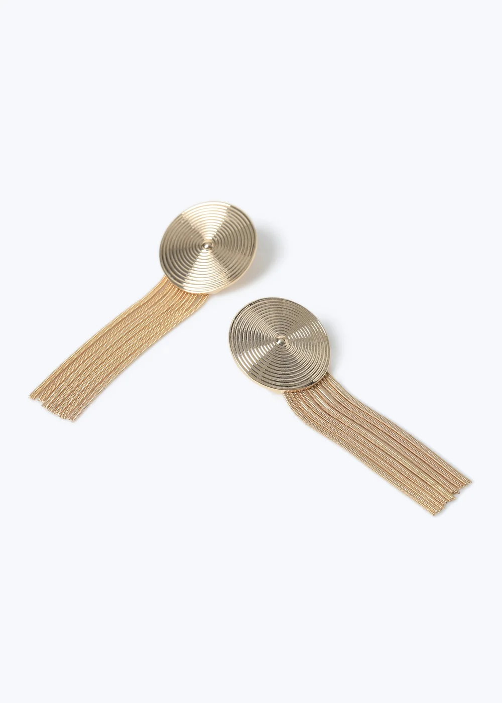 Muse Gold Disc Top Chain Drop Earring - One Size Image 2