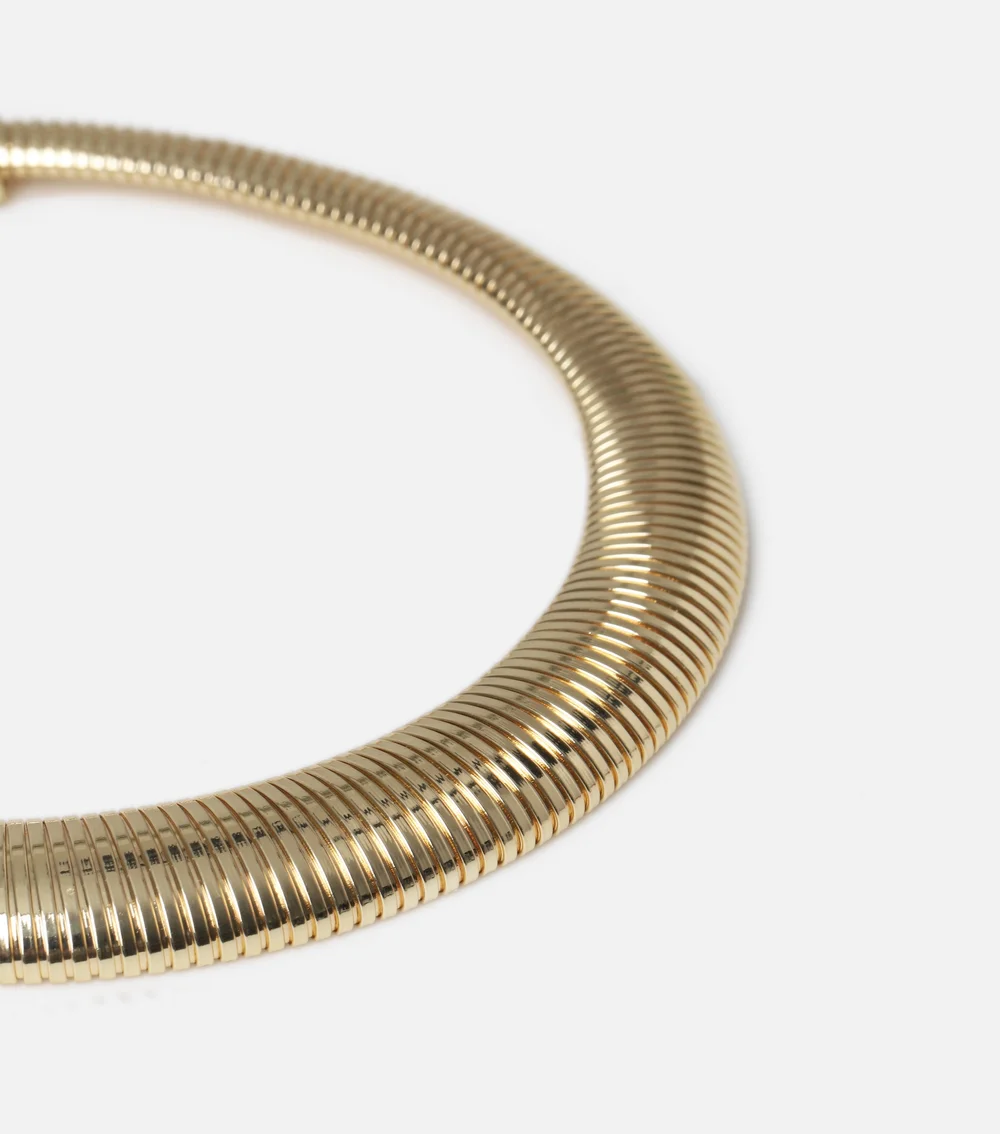 Muse Ridged Collar Necklace In Gold - One Size Image 2