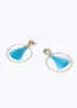 Muse Blue Tassel Circle Drop Earrings - One Size Image 2