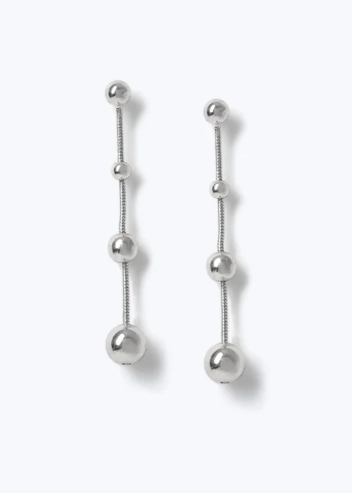 Muse Silver 4 Ball Drop Earrings - One Size Image 1