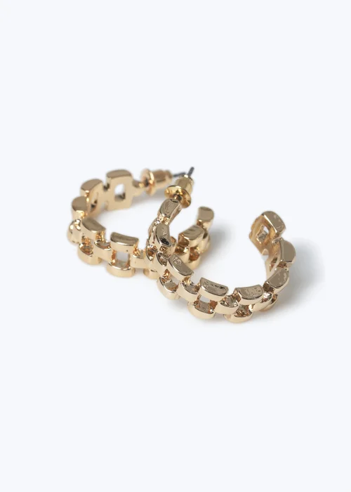 Muse Gold Watch Strap Hoop Earrings - One Size Image 3