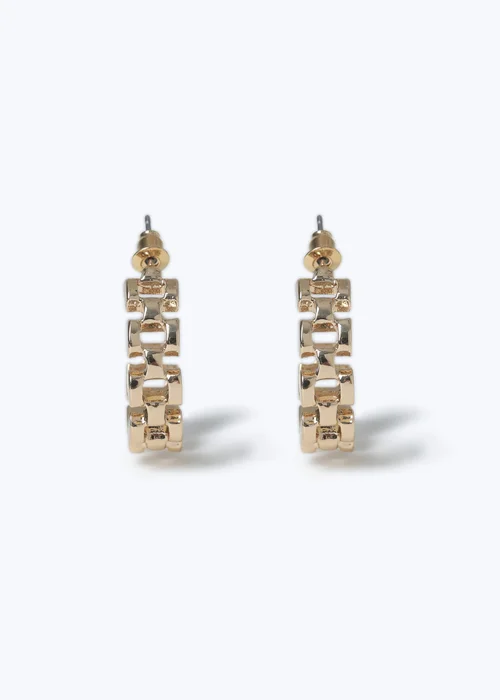 Muse Gold Watch Strap Hoop Earrings - One Size Image 1