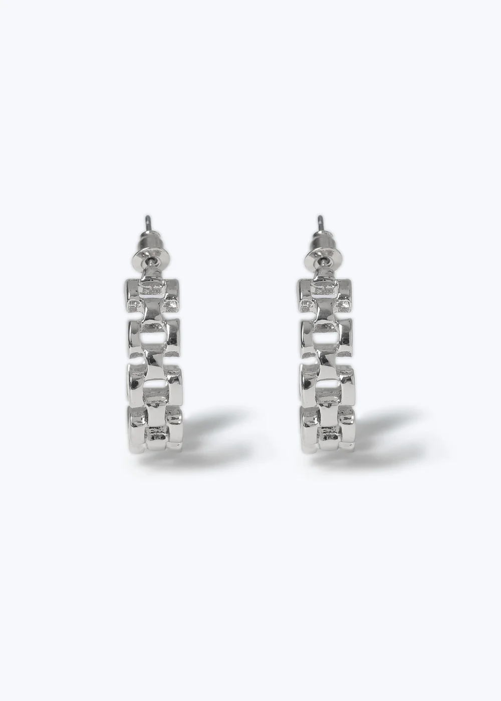 Muse Silver Watch Strap Hoop Earrings - One Size Image 1