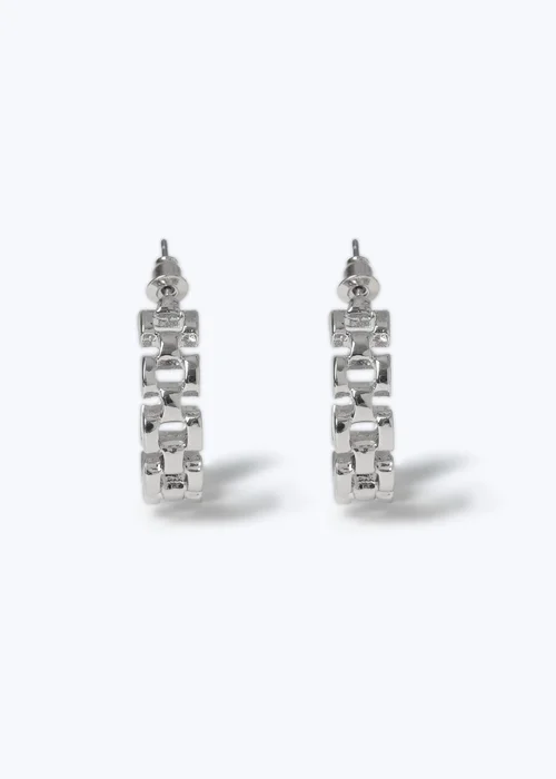 Muse Silver Watch Strap Hoop Earrings - One Size Image 1