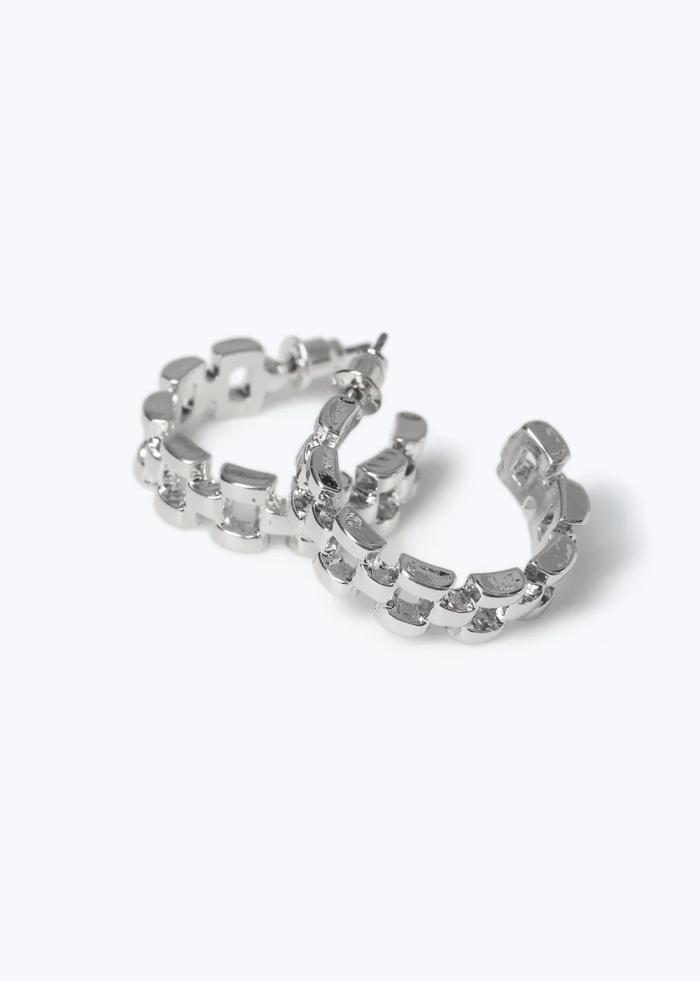 Muse Silver Watch Strap Hoop Earrings - One Size Image 3