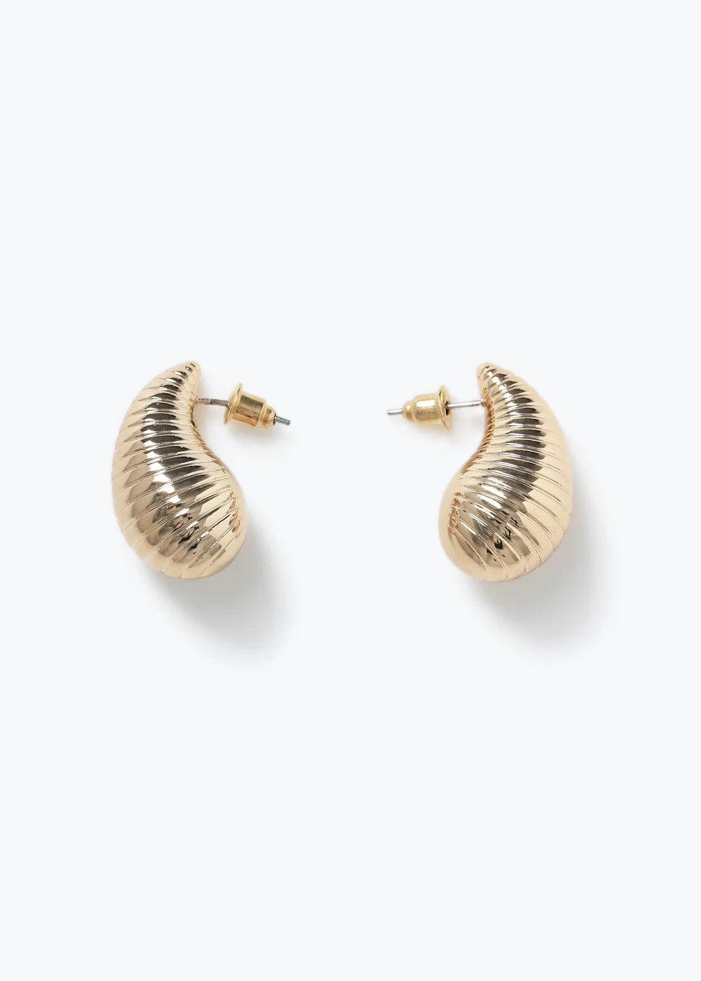 Muse Gold Textured Teardrop Earring - One Size Image 3