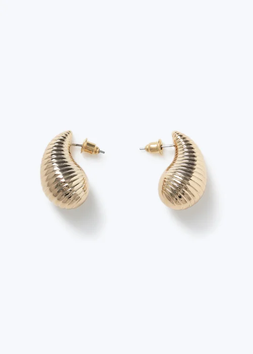 Muse Gold Textured Teardrop Earring - One Size Image 3
