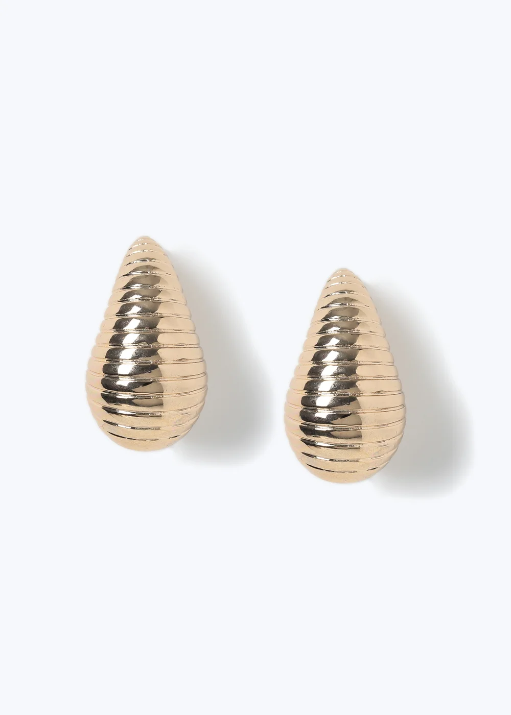 Muse Gold Textured Teardrop Earring - One Size Image 1