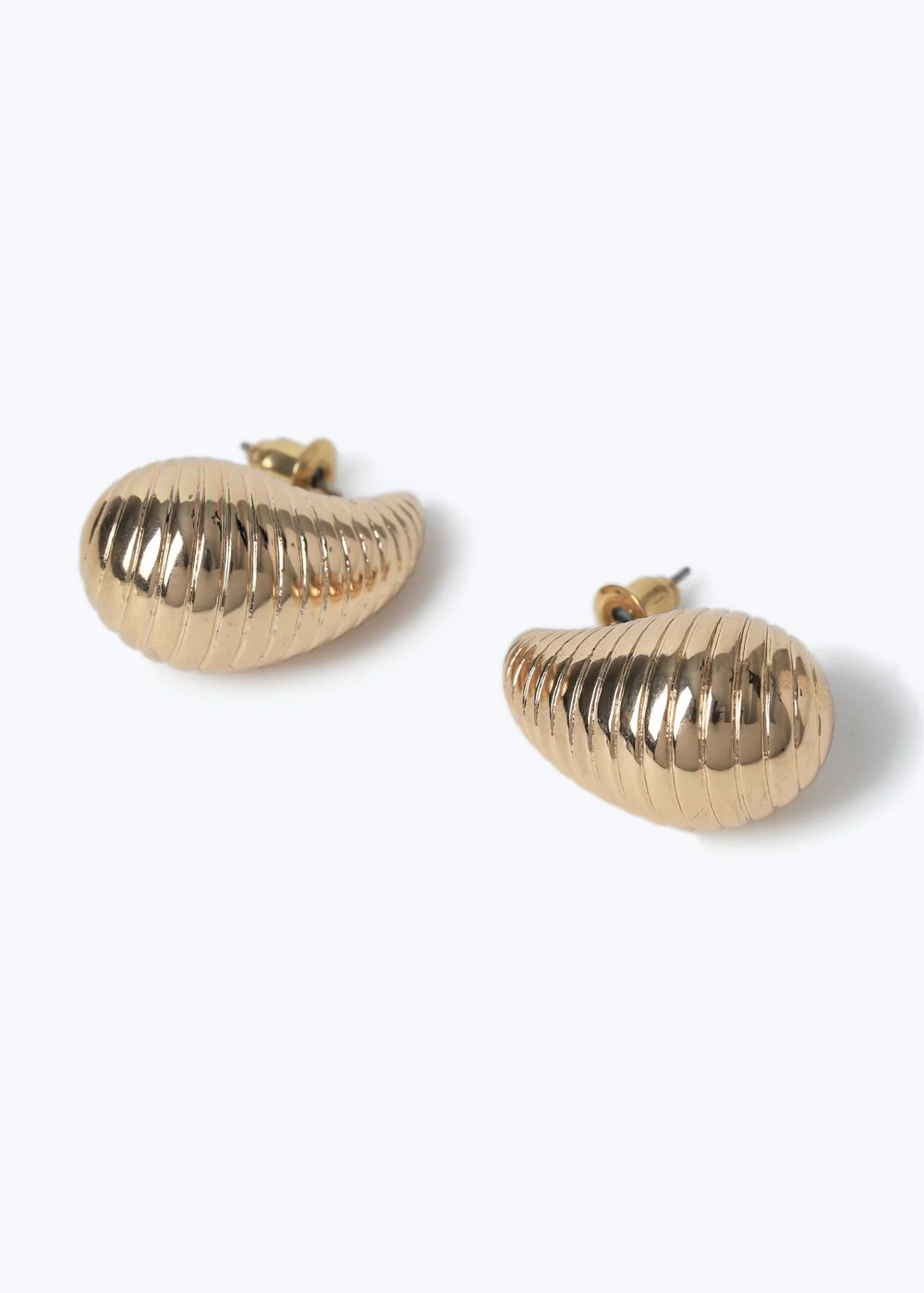 Muse Gold Textured Teardrop Earring - One Size Image 2