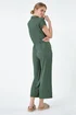 Roman Khaki Plain Ribbed Stretch Jersey Jumpsuit - Size 24 Image 4