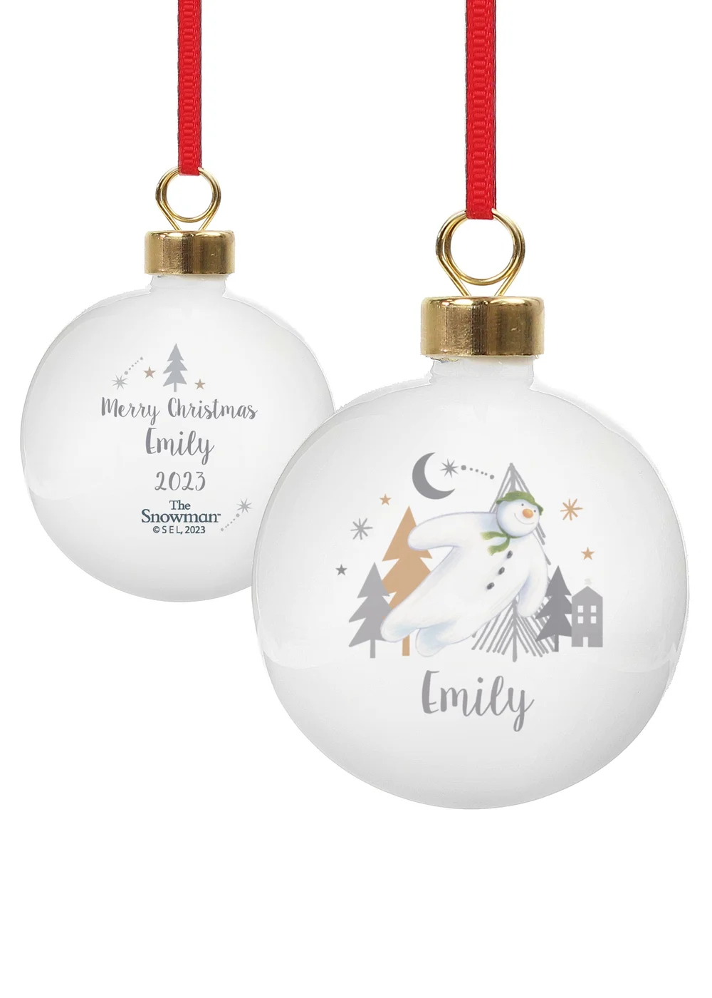 Personalised Memento Company White The Snowman Magical Adventure Bauble - One Size Image 1