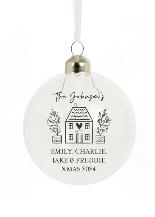 Personalised Memento Company Clear Home Glass Bauble - One Size Image 1