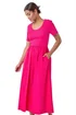 Roman Fuchsia Cotton Stretch Jersey Mix Midi Dress - Size 22 Image 1