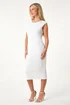 Roman Petite White Petite Textured Crochet Midi Dress - 12 Image 2