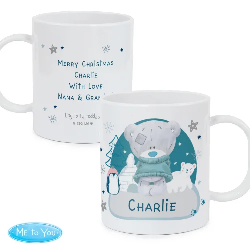 Personalised Memento Company White Winter Explorer Tiny Tatty Teddy Plastic Mug - One Size Image 4