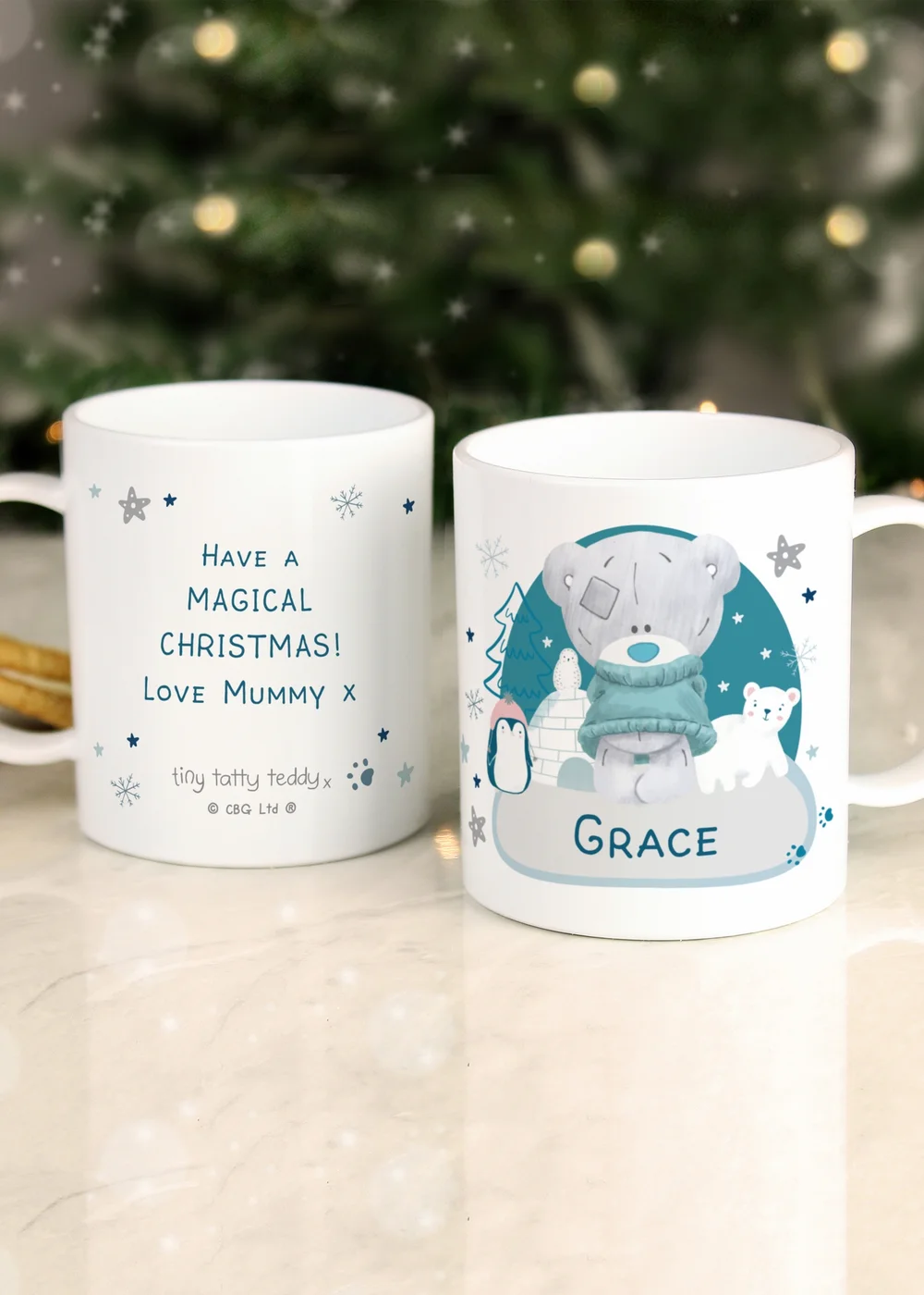 Personalised Memento Company White Winter Explorer Tiny Tatty Teddy Plastic Mug - One Size Image 3