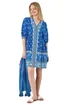 Roman Royal Blue Paisley Floral Border Print Dress - 12 Image 2