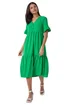 Roman Green Textured Spot Frill Tiered Midi Dress - 18 Image 1