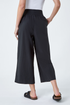 Roman Black Elastic Waist Wide Leg Cotton Cropped Culottes - 12 Image 4