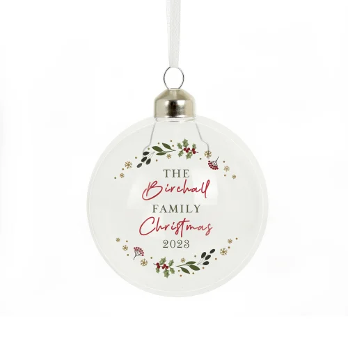 Personalised Memento Company Clear Christmas Glass Bauble - One Size Image 5