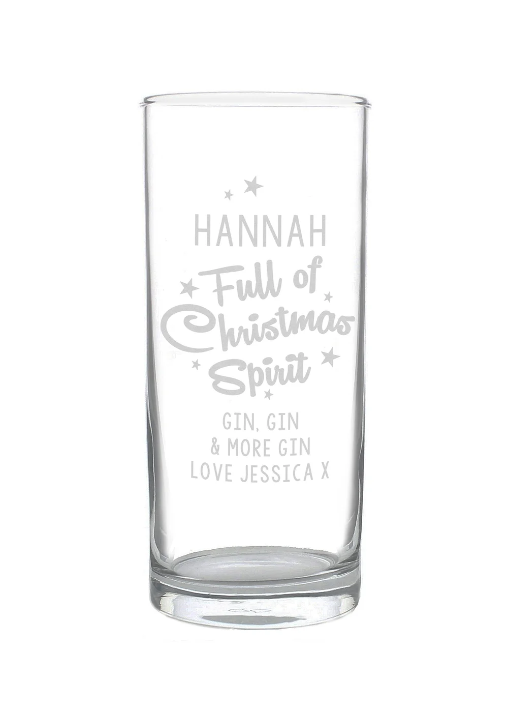 Personalised Memento Company Clear Full Of Christmas Spirit Hi Ball Glass - One Size Image 1