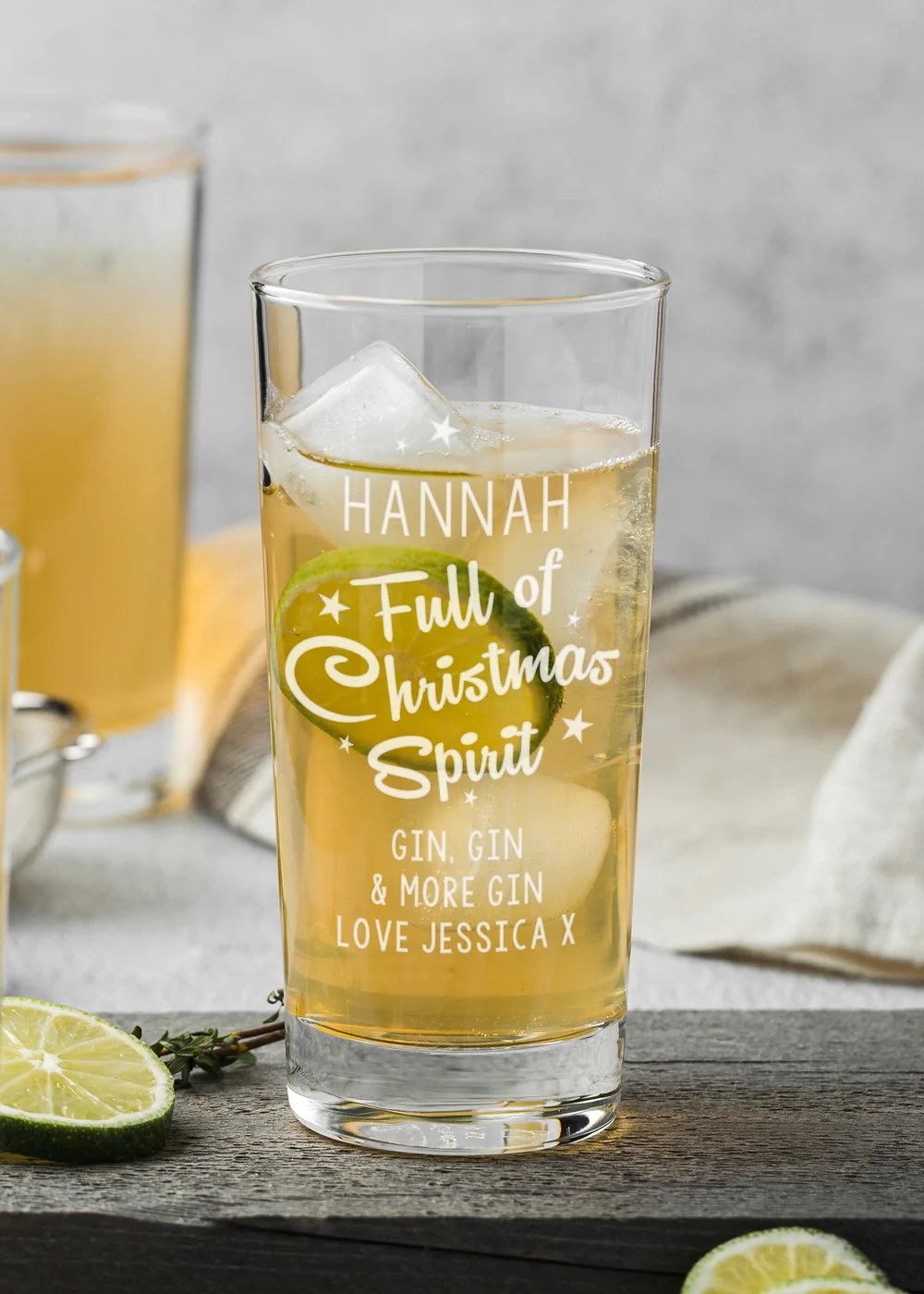 Personalised Memento Company Clear Full Of Christmas Spirit Hi Ball Glass - One Size Image 3