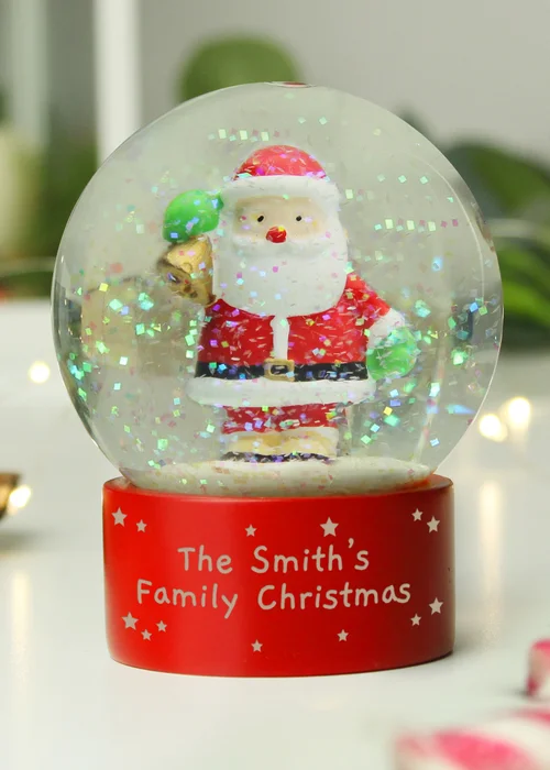 Personalised Memento Company Red Santa Snow Globe - One Size Image 2