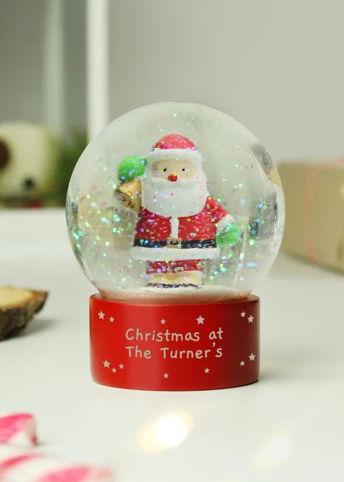 Personalised Memento Company Red Santa Snow Globe - One Size Image 1