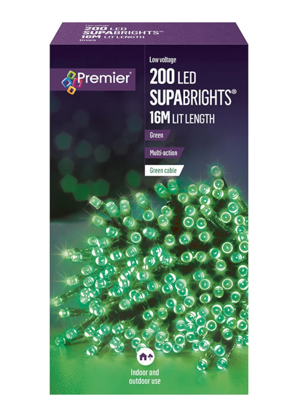 Premier Decorations 200 Green LED Supabrights - No Size Image 4