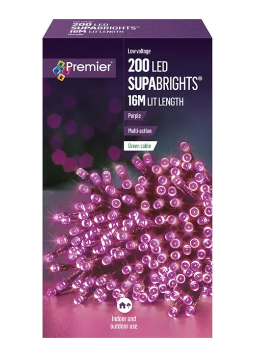 Premier Decorations 200 Purple LED Supabrights - No Size Image 4
