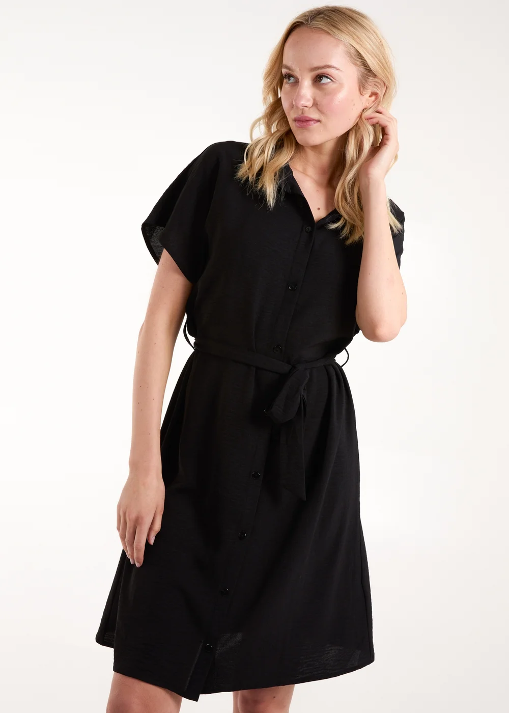 Blue Vanilla Black Shirt Dress Mini - M Image 4