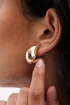 Mood Gold Polished Dome Hoop Earrings - Pack of 2 - One Size Image 2