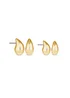 Mood Gold Polished Dome Hoop Earrings - Pack of 2 - One Size Image 1