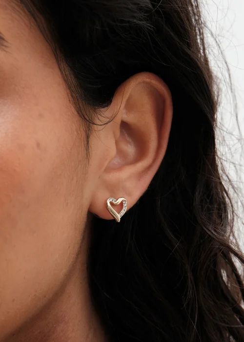 Mood Gold Crystal Love Heart Mixed Earrings - Pack of 3 - One Size Image 2