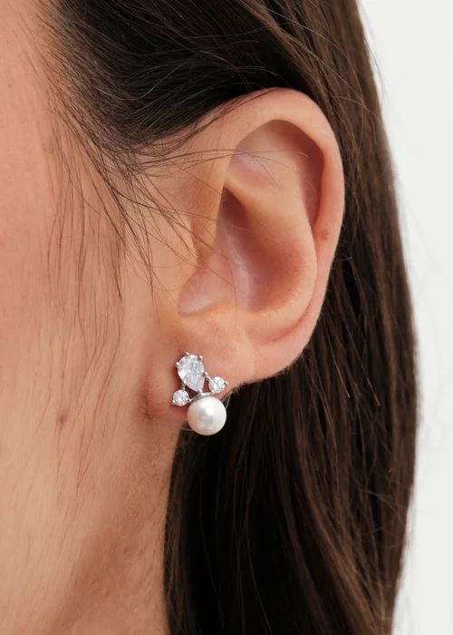 Jon Richard Rhodium Plated And Pearl Set - Gift Boxed - One Size Image 2