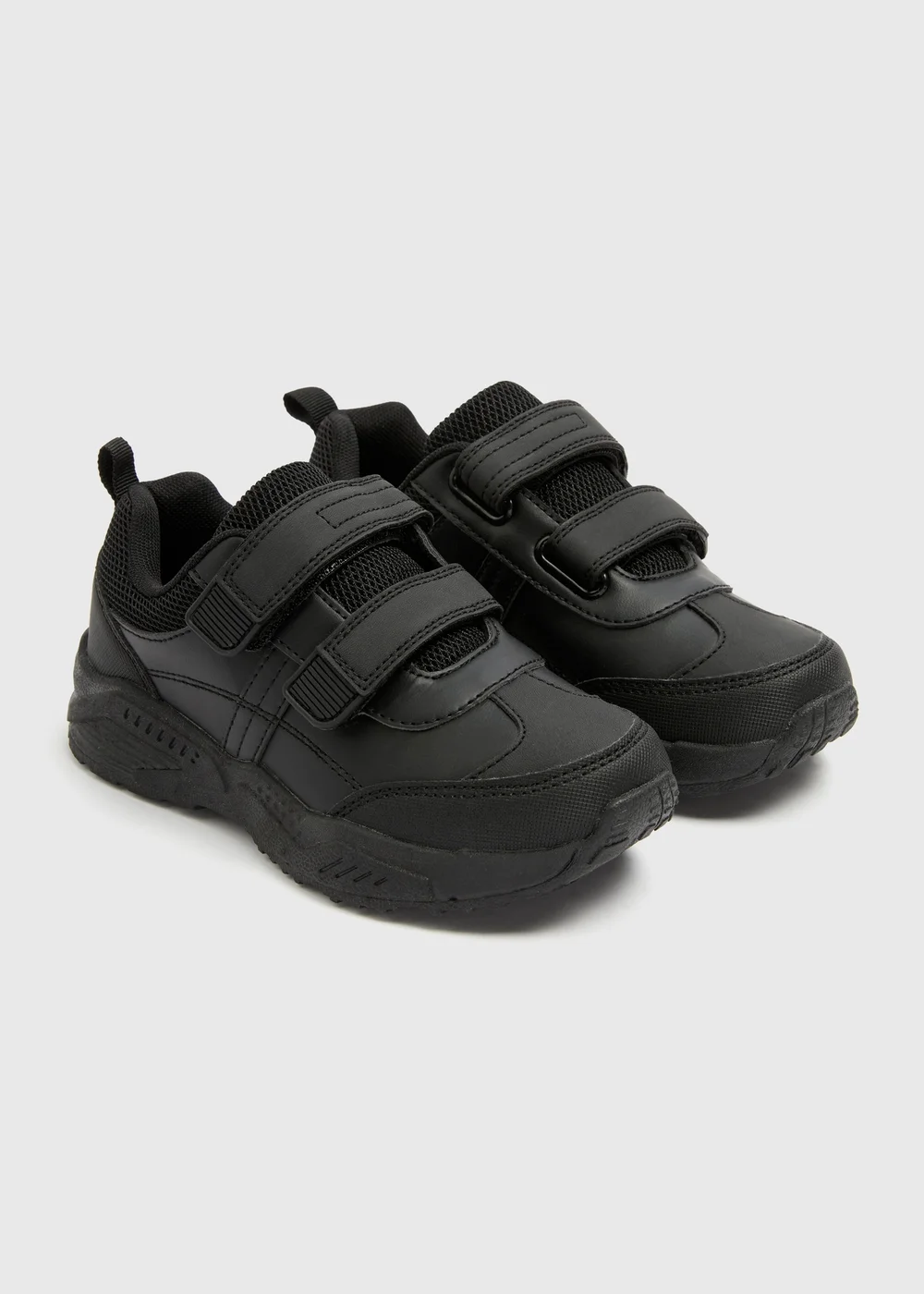 Boys Black Scuff Resistant School Trainers (Younger 8-Older 6) - Size 1 Image 1