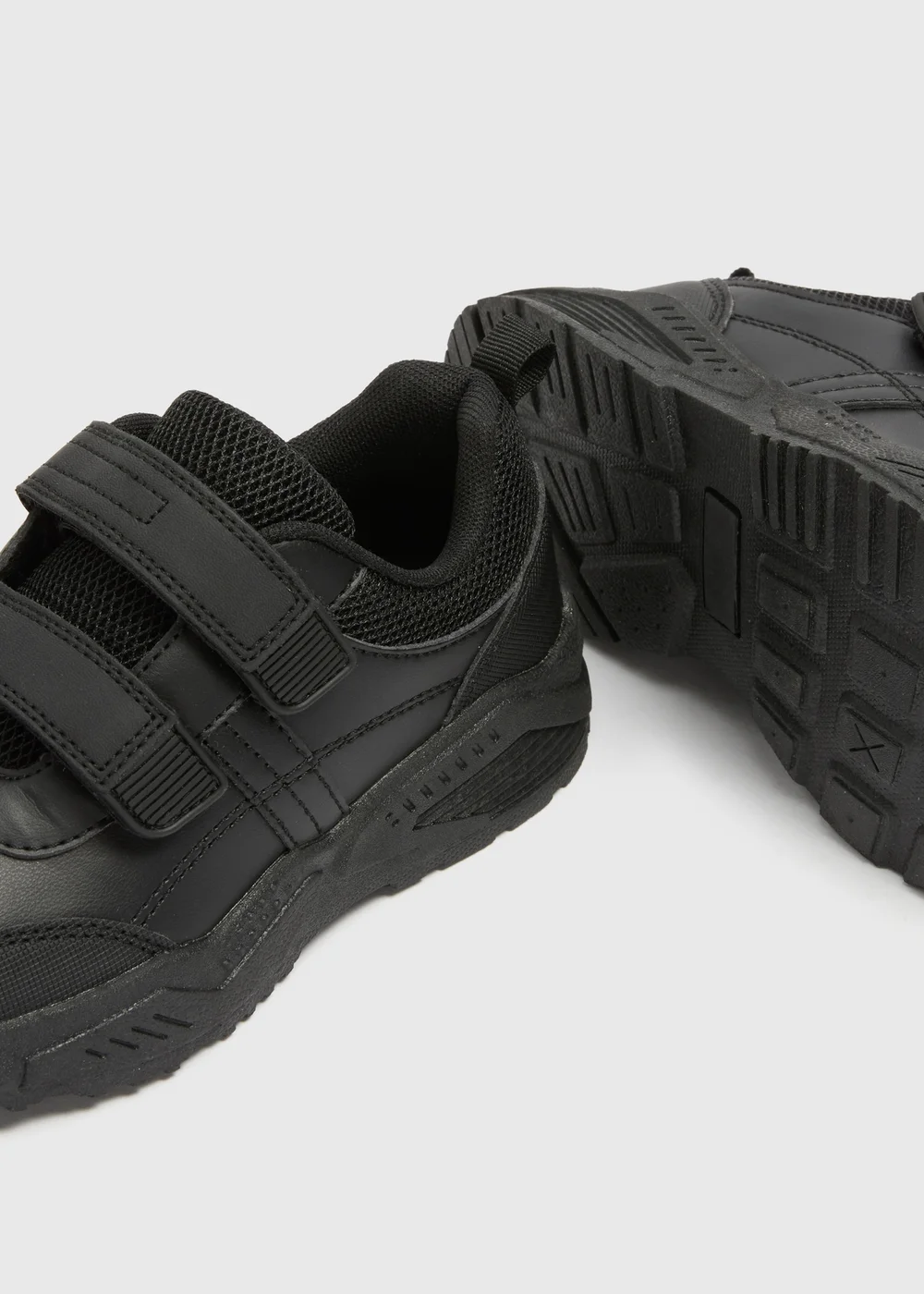 Boys Black Scuff Resistant School Trainers (Younger 8-Older 6) - Size 1 Image 2