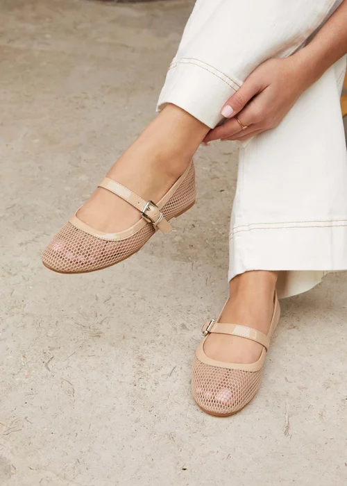 Linzi Arielle Nude Mesh Mary Jane Pump - 3 Image 1