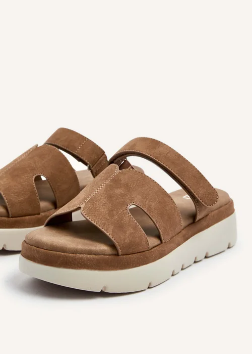 Linzi Harper Tan Faux Nubuck Chunky Sandals - 3 Image 4