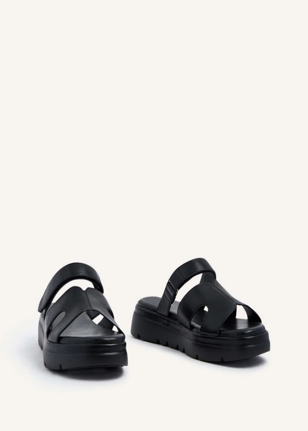Linzi Harper Black Faux Leather Chunky Link Strap Sandal - 3 Image 3