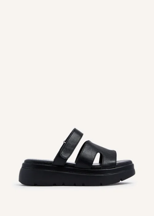 Linzi Harper Black Faux Leather Chunky Link Strap Sandal - 3 Image 2