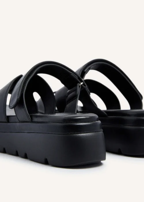 Linzi Harper Black Faux Leather Chunky Link Strap Sandal - 3 Image 5