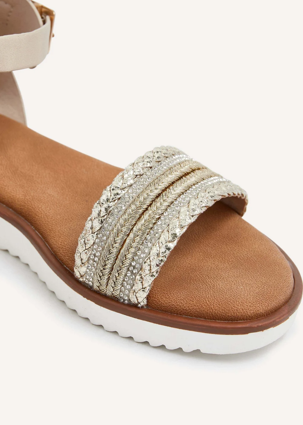 Linzi Jaycee Sand Faux Leather Two Part Sandal - 3 Image 4