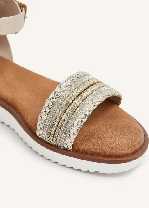 Linzi Jaycee Sand Faux Leather Two Part Sandal - 3 Image 4