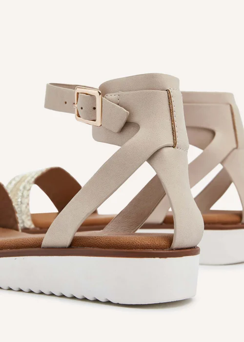 Linzi Jaycee Sand Faux Leather Two Part Sandal - 3 Image 5