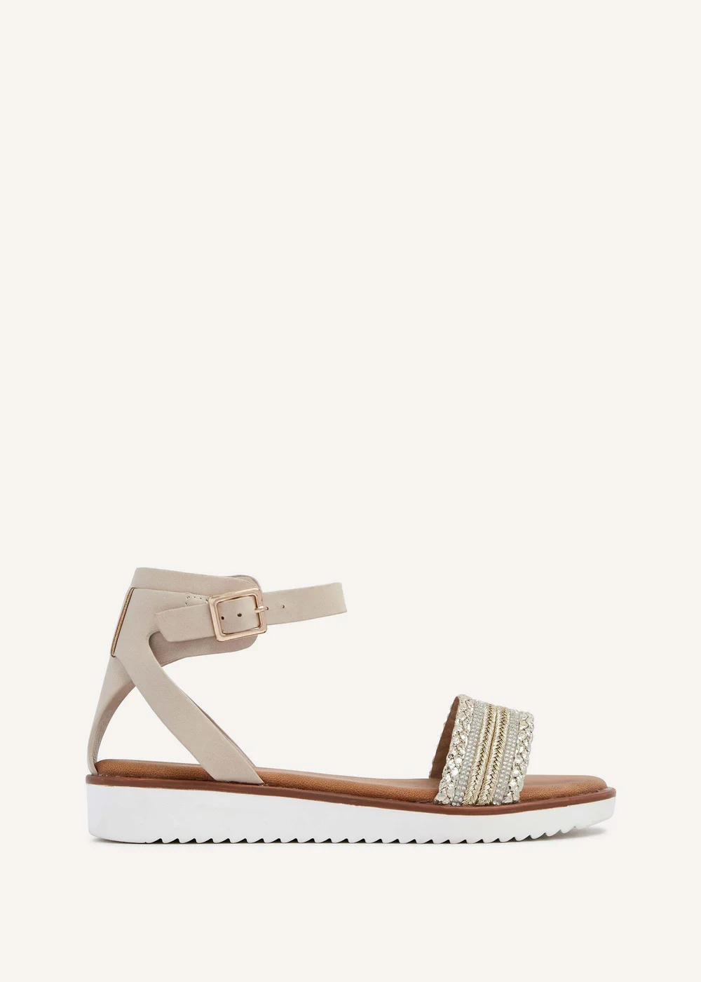 Linzi Jaycee Sand Faux Leather Two Part Sandal - 3 Image 2