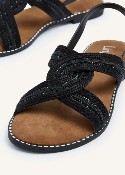 Linzi Vasvi Black Intertwined Knitted Sandal - 3 Image 4