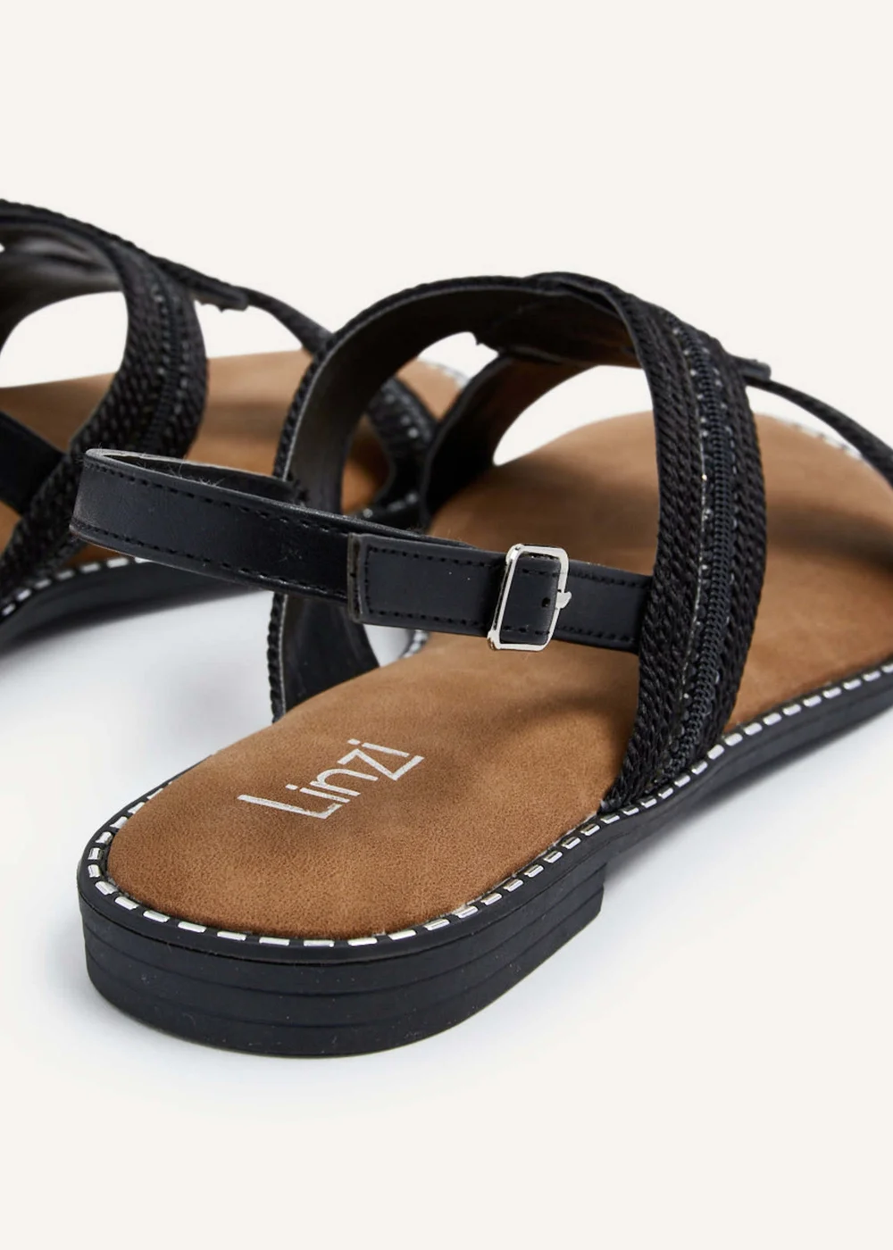 Linzi Vasvi Black Intertwined Knitted Sandal - 3 Image 5