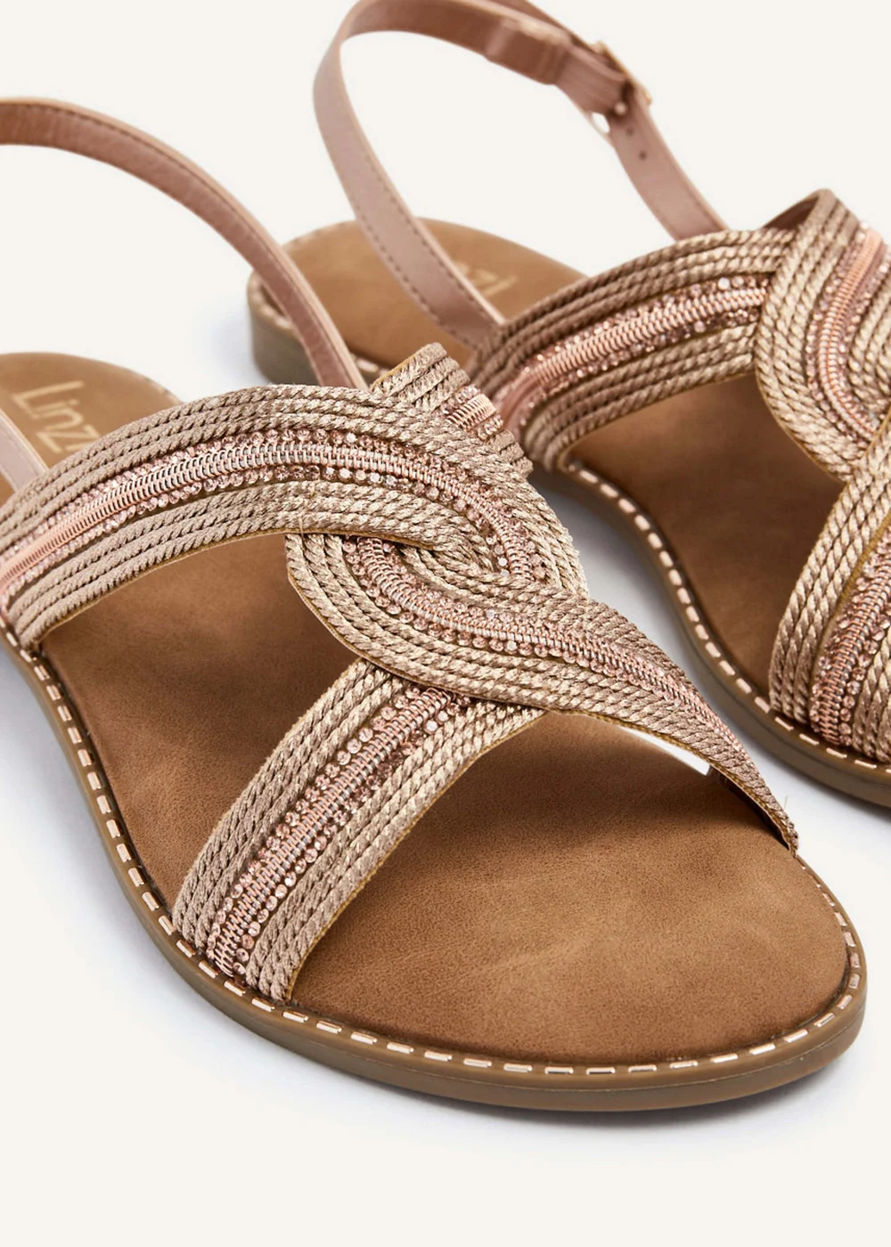 Linzi Vasvi Rose Gold Intertwined Knitted Sandal - 3 Image 4