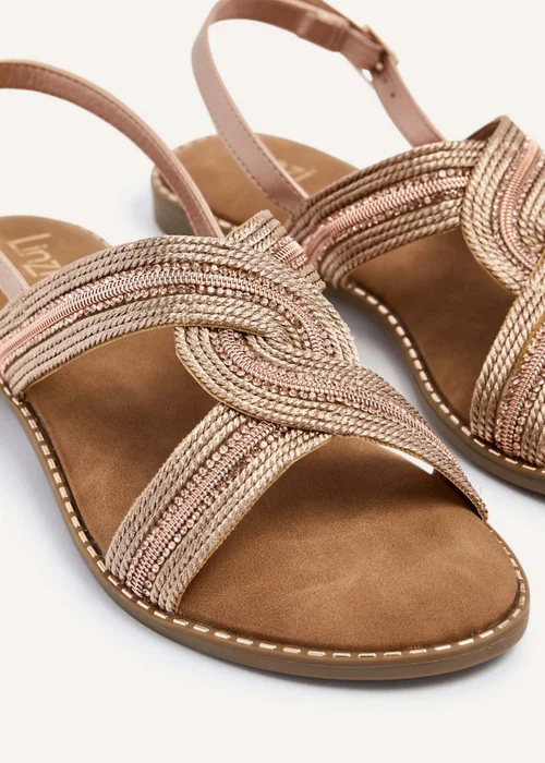 Linzi Vasvi Rose Gold Intertwined Knitted Sandal - 3 Image 4